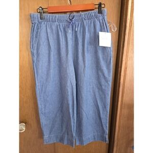 Coral Bay Capri Womens Blue Size S High Rise Elastic Waist Denim